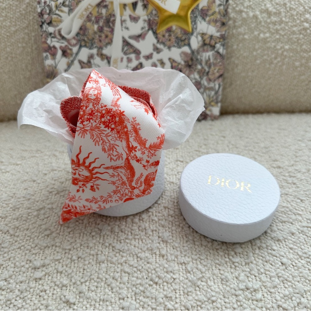 SOLD ❌ Dior Dioriviera Toile de Jouy Soleil Mitzah Silk Scarf | Orange / Coral - Picture 9 of 12